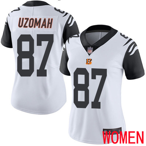 Cincinnati Bengals Limited White Women C J Uzomah Jersey NFL Footballl 87 Rush Vapor Untouchable